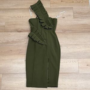 Andrea Iyamah One-Shoulder Green Dress